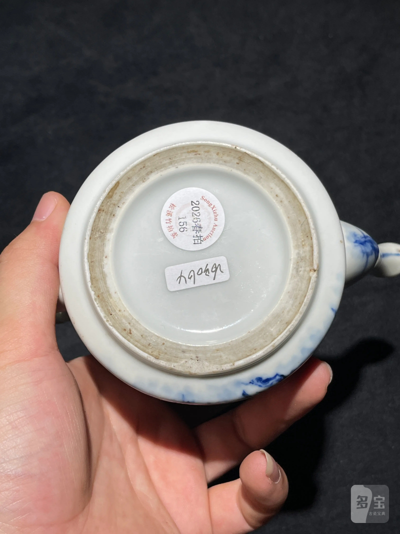 民国 王步风格青花兰草纹执壶 - 图7